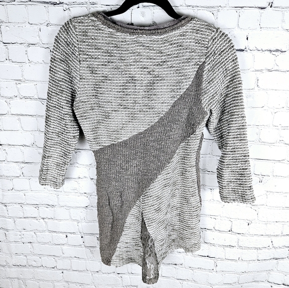 ANGEL OF THE NORTH ANTHRO | metallic thread knit scoop neck lace tunic sweater - Picture 4 of 8